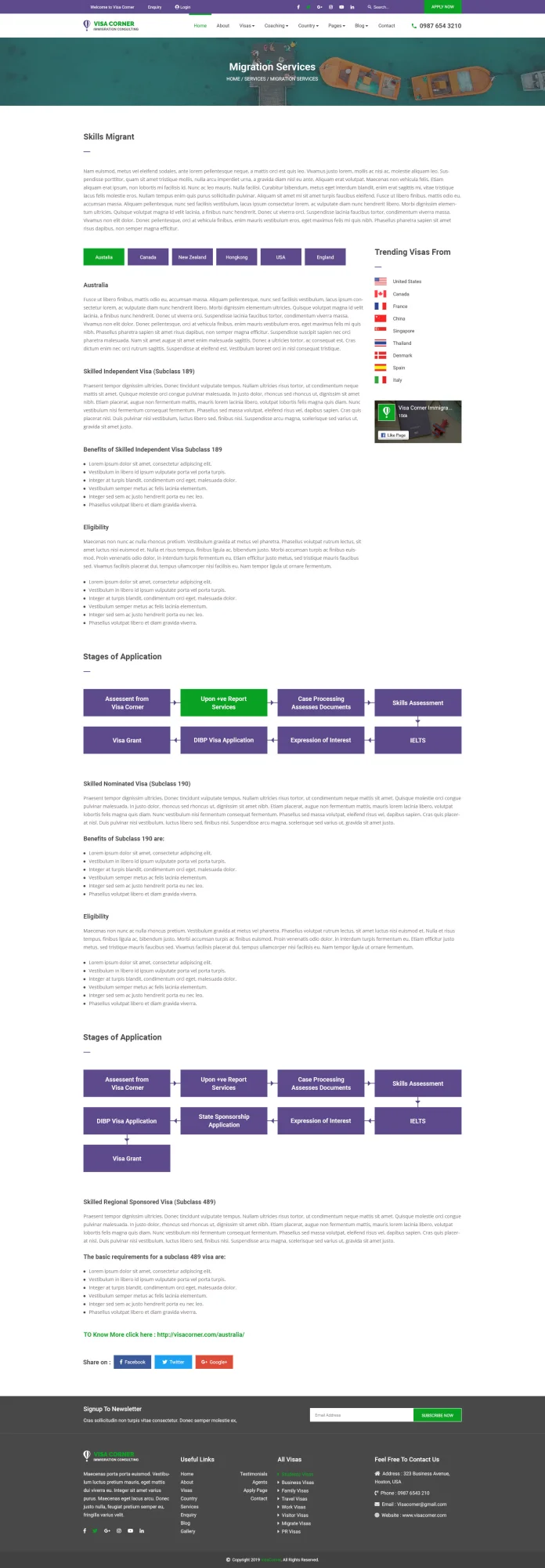 Visa Corner | Immigration and Consulting Psd Template