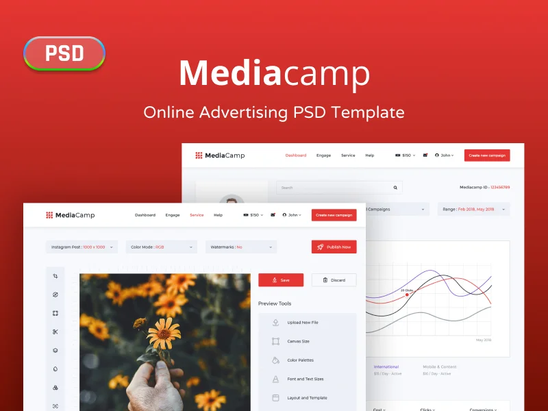 Mediacamp - Online Advertising PSD Template - PSD Template | Gambolthemes