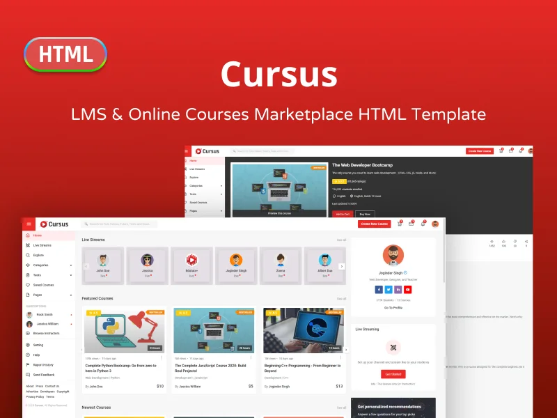 Cursus - LMS &amp; Online Courses Marketplace HTML Template - HTML Templates | Gambolthemes
