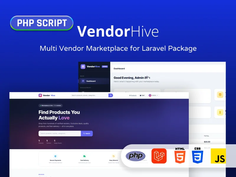 VendorHive — Multi-Vendor Marketplace Package for Laravel - PHP Scripts | Gambolthemes
