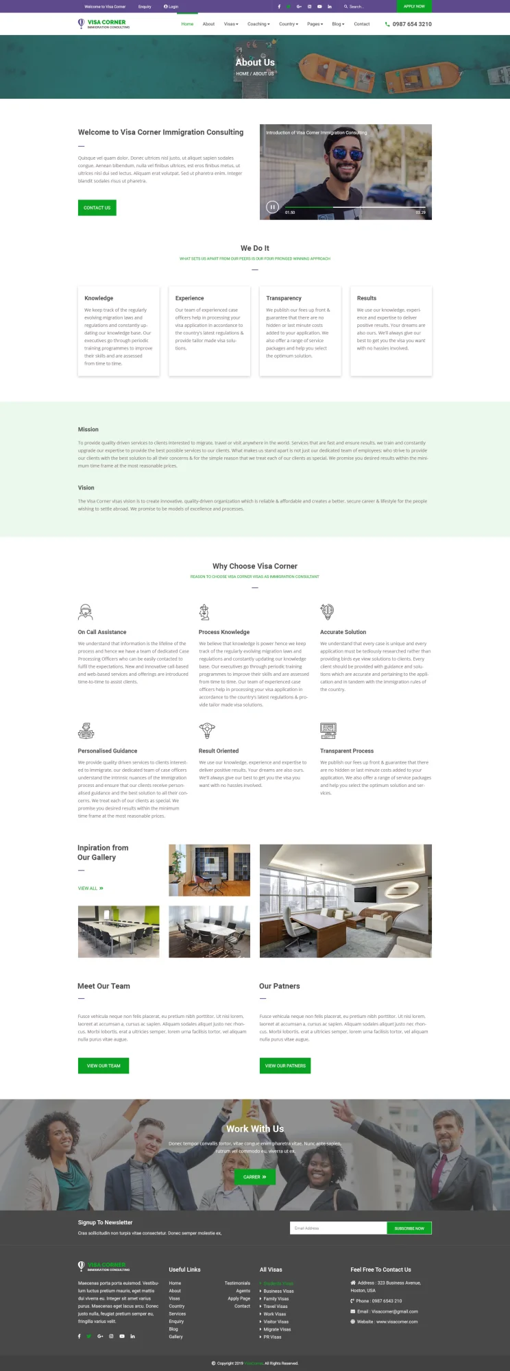 Visa Corner | Immigration and Consulting Psd Template