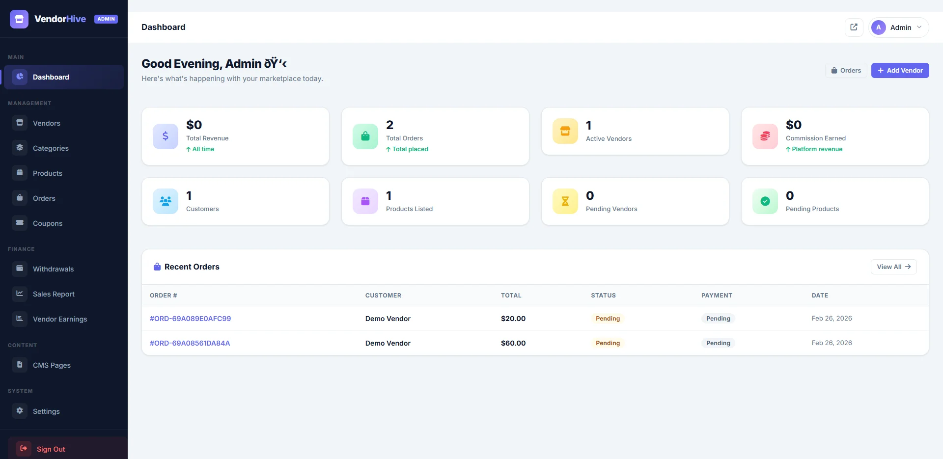 VendorHive — Multi-Vendor Marketplace Package for Laravel