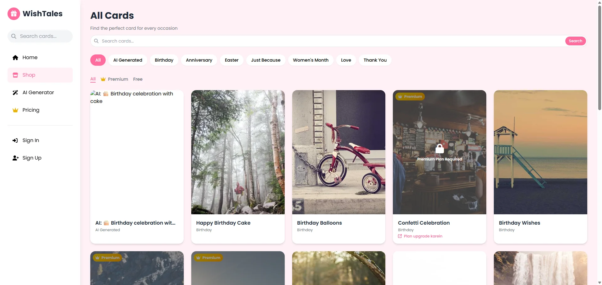 Wishtales – AI Digital Greeting Card and Gift SaaS Platform