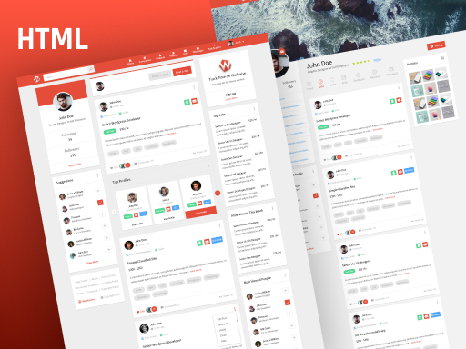 Workwise - The Freelancer And Social Networking HTML Template