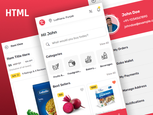 Kamalo - Online Grocery Supermarket Mobile Template