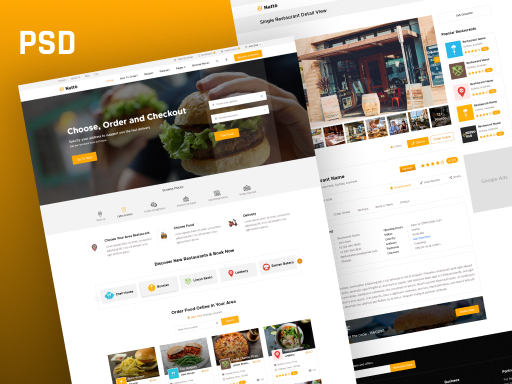 Natto - Online Food Ordering Social Networking Psd Template