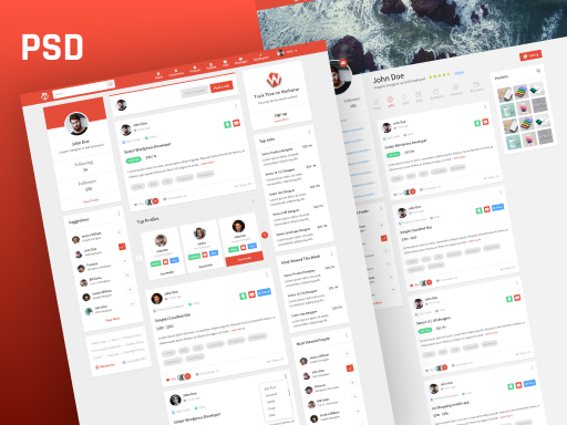 Workwise - The Freelancer And Social Networking PSD Template