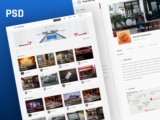 YouListing - Classified Listing and Directory Social Networking PSD Template